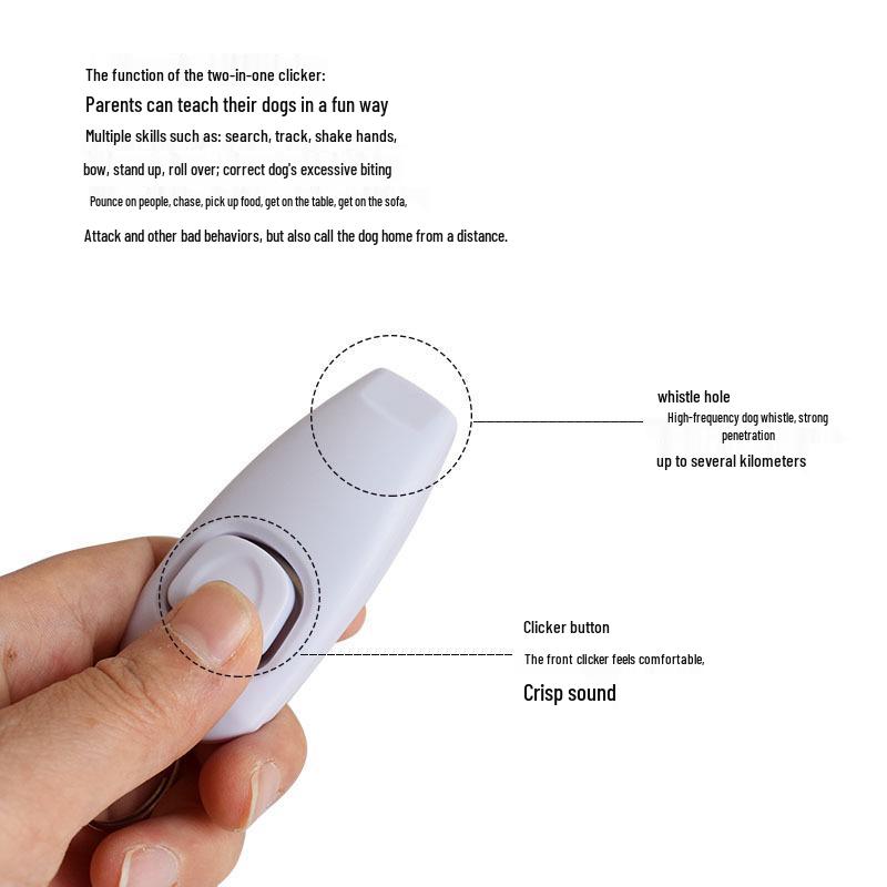 Pet Training Whistle & Clicker: Multi-Functional Dog Trainer with Keychain.
