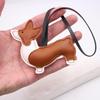 Cute Little Dog Keychain Cartoon Pu Leather Charms Exquisite Multi Layer Hanging Decor Splicing Corgi Dog Bag Pendant