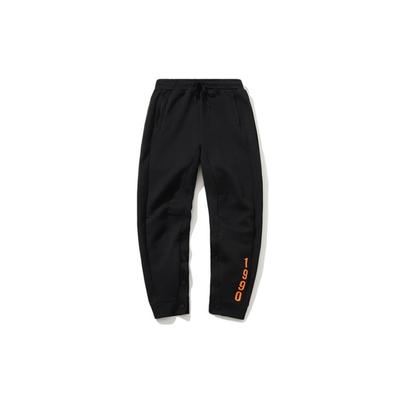 Li Ning SS20 Fashion Week Runway Series Straight Leg Gestrickte Lässige Sporthose Herren Unterteile Standard-Schwarz AKLP285-1