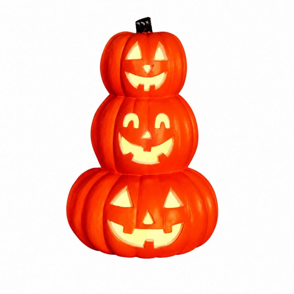 Halloween Pumpkin Lamp Orange Operated Light Decorative PVC JackO'Lantern for