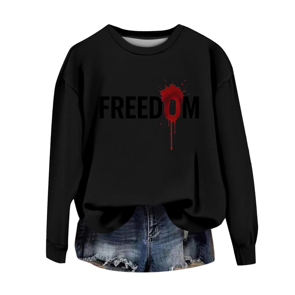 Women's Fashion Casual Long Sleeve Printed Neck Top