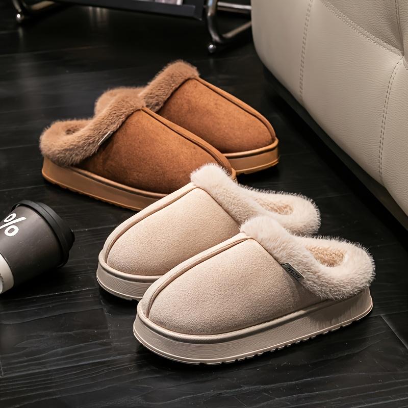 Comfortable and Fashionable Short Haired Mouth Warm Home Slippers for Autumn and Winter