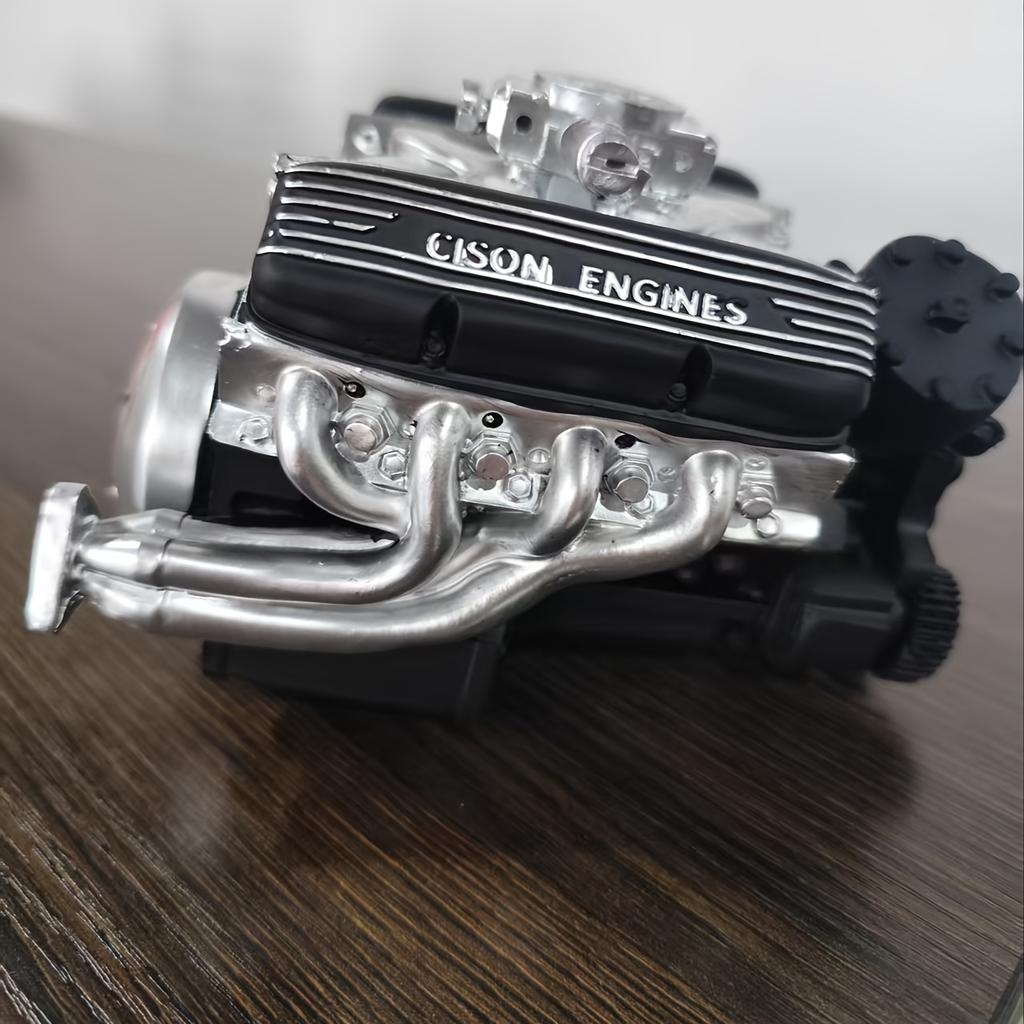 Engine Model Figurine, An Eight-cylinder Engine Creative Model, Featuring A Retro Mechanical Style, Suitable for Decoration In