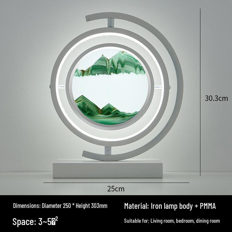 Arte de Arena de Reloj de Arena Moderno: Adorno de Arena Fluida de Vidrio 3D para Escritorio del Hogar o la Oficina