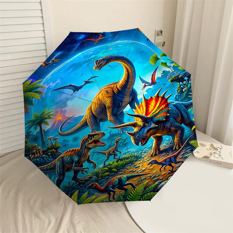 

1PC Dinosaur Umbrella-8-Rib Reinforced, Automatic Open, Lightweight & Durable, Fashion Accessory for Outdoor, J0410