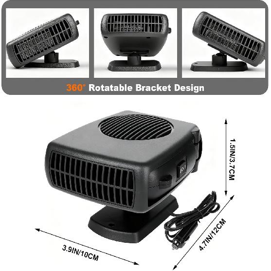 12v 200W Car Heater, Portable Car Heater and Defroster,Windshield Defogger, Applicable All 12V Vehicles Car Heater