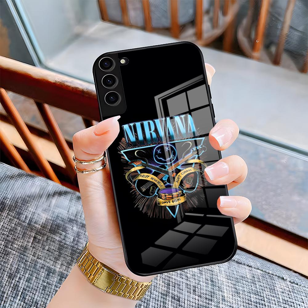 Band Hot N-Nirvana Phone Case For Samsung S26 S25 Plus S20 S20 Plus S22 Ultra S23 FE S21 Plus S21 Ultra Glass Cover