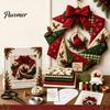 DIY Patchwork Craft Supplies Wreath Kit, Christmas Sewing Seasonal Patterns, Farmhouse Style Crafts Fabric Kit for Adults, Front Door Wall Decor
