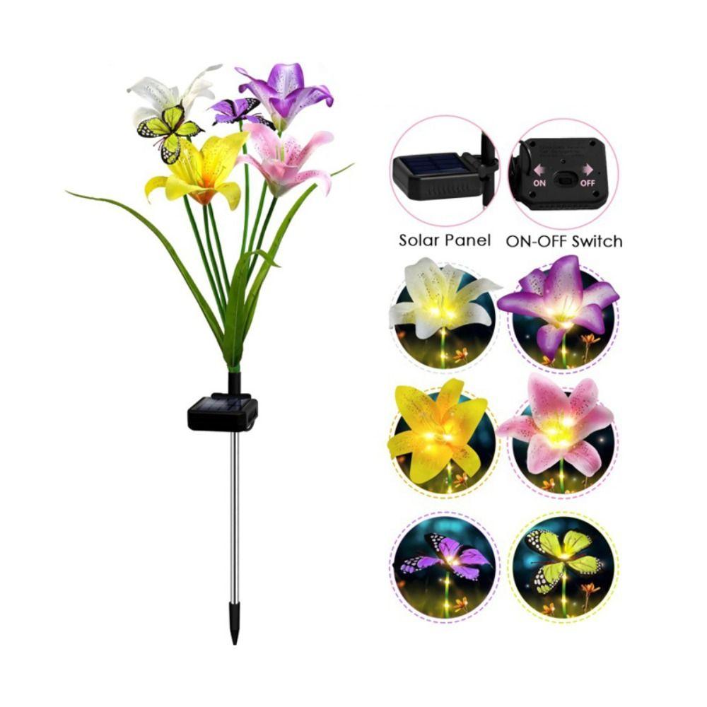 Butterfly Design Solar Garden Lights Waterproof LED Landscape Lamp Landscape Lighting