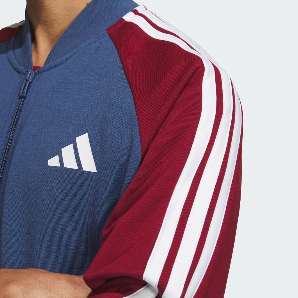 Adidas Tracksuit Comfortable Zipper Long Sleeve Top Drawstring Versatile Simple Long Pants Casual Sports Set Unisex Tracksuits Uniform-Blue Red JZ0108