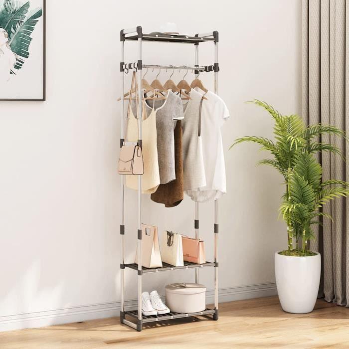 VidaXL Porte-vêtements à 3 niveaux Argenté 59x29x192 cm Aluminium 344385
