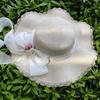Cappello di Paglia Estivo da Sole per Donna con Design in Pizzo e Motivo Floreale Perfetto per Spiaggia e Attività all'Aperto