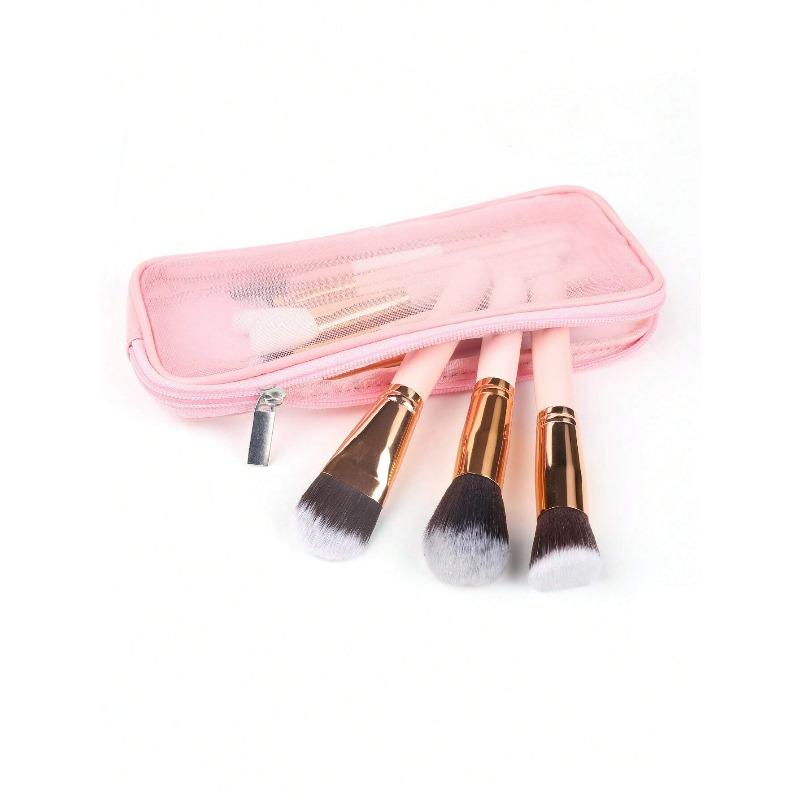 1pc Mesh Makeup Brush Bag Case Travel Makeup Tool Holder Organizer Small Cosmetic Pouch Travel Toiletry Bag Pencil Case Makeup Artist Storage Bag
