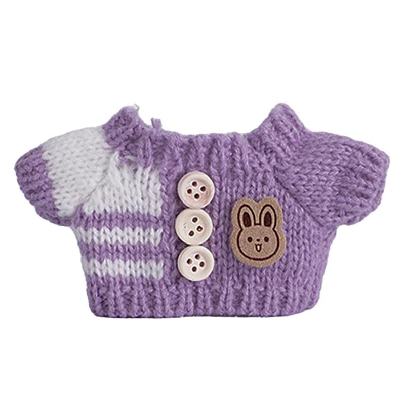 Ubranka dla mini lalek dla pluszowej lalki Labubu 17 cm, strój, akcesoria, miłość pary, czarno-biały sweter, 2-częściowy zestaw, czapki, torby