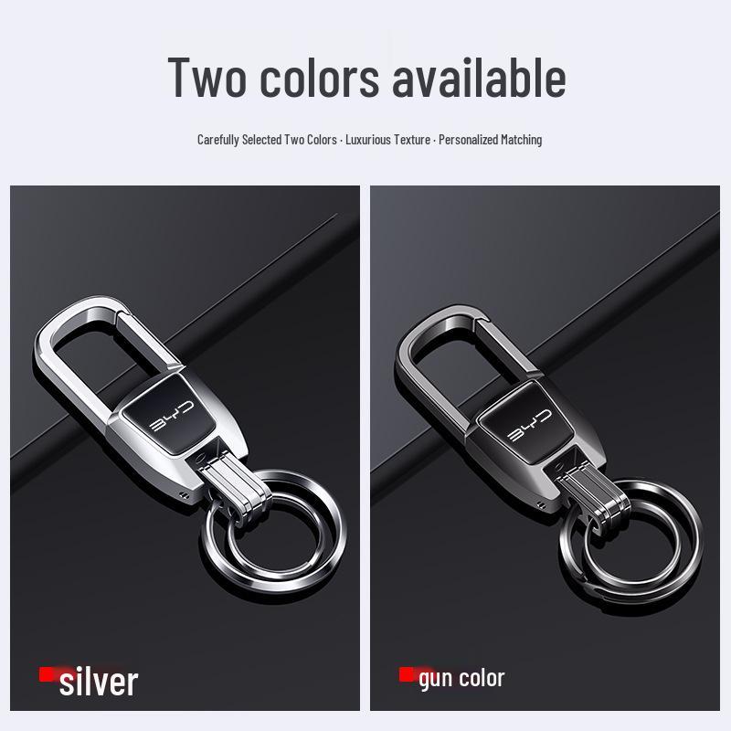 Zinc Alloy Keyring Pendant for BYD Seagull, Song Plus/Pro, Han, Dolphin, Qin Car Keychains