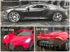 Haodi A3201 Black Night Bugatti Model with Sound & Light, Pull-Back Action, and 4 Opening Doors