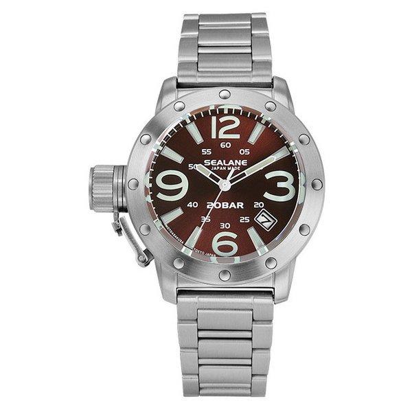 

SEALANE Men s SEJ011-MBR (JAPAN Sun Flame) Round Watch Silver Stainless Analog