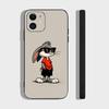 Animal Bunny For IPhone 17 Air 16 15 14 13 12 11 Pro Black Soft Cover Phone Case