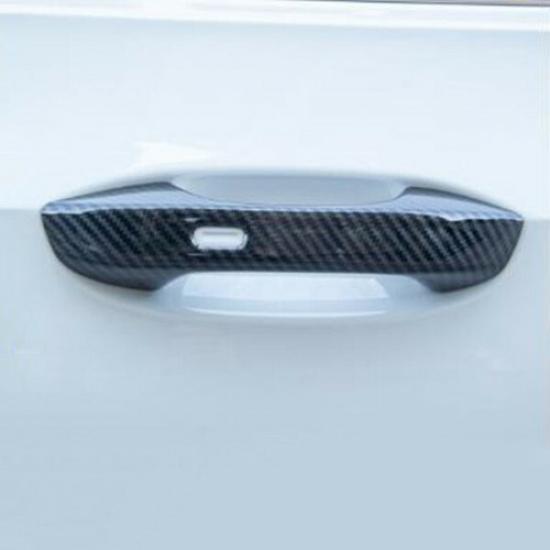For VW GOLF 8 MK8 2020 2021 Carbon Fiber 4Pcs Exterior Door Handle Cover Trim