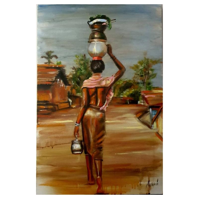 Colorful Canvas Paintings African Black Woman Graffiti Art Portrait Wall Posters Prints Abstract Girl Wall Art Pictures Decor