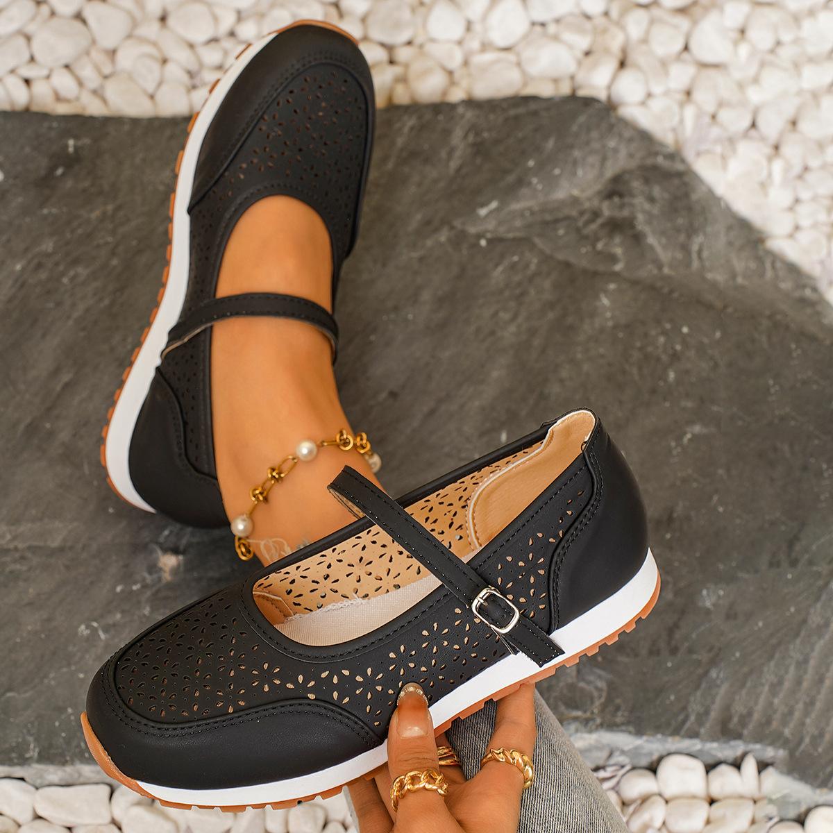 

Женские дышащие балетки широкой полноты, лоферы слипоны с вырезами, удобные мокасины для женщин 36