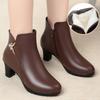 Women Boots High Heels 2025 New Winter Boots Women Elegant Fashion Thick Wool Warm Fashion Party Boots Mom Ladies Booties
