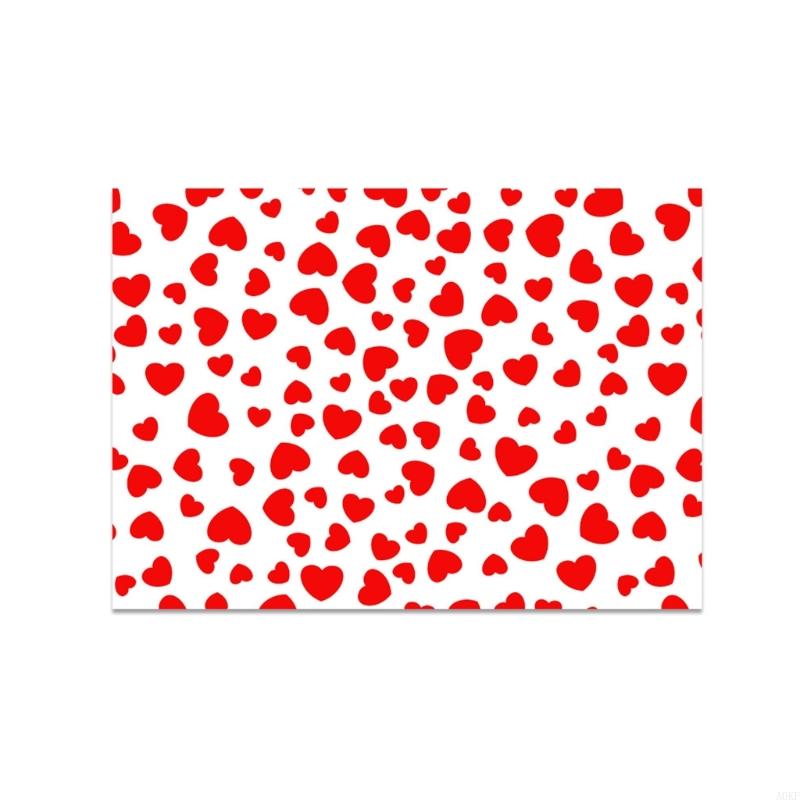 4Pcs Valentine's Day Wrapping Paper Love Heart Print Wrapping Paper for Wedding A0KF