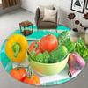 Broccoli  Fruit Print Round Carpet – Soft Non-Slip Area Rug for Kitchen, Bathroom, Living Room or Bedroom Floor Decor