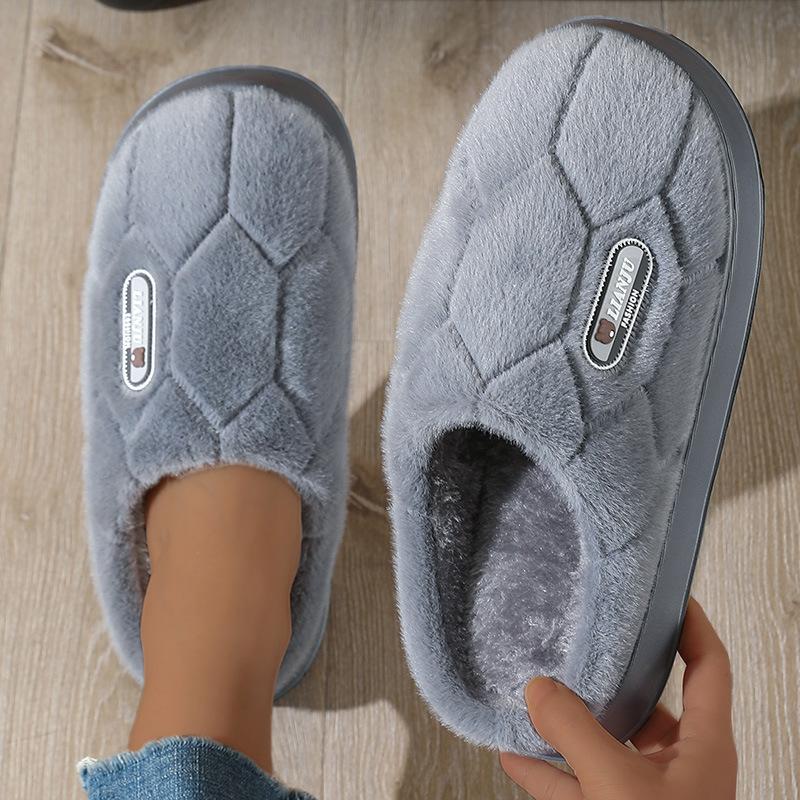 2025 Cotton Slippers Large Size Autumn and Winter Plush Thickened Warm Home Non-slip and Wear-resistant Outdoor Slippers