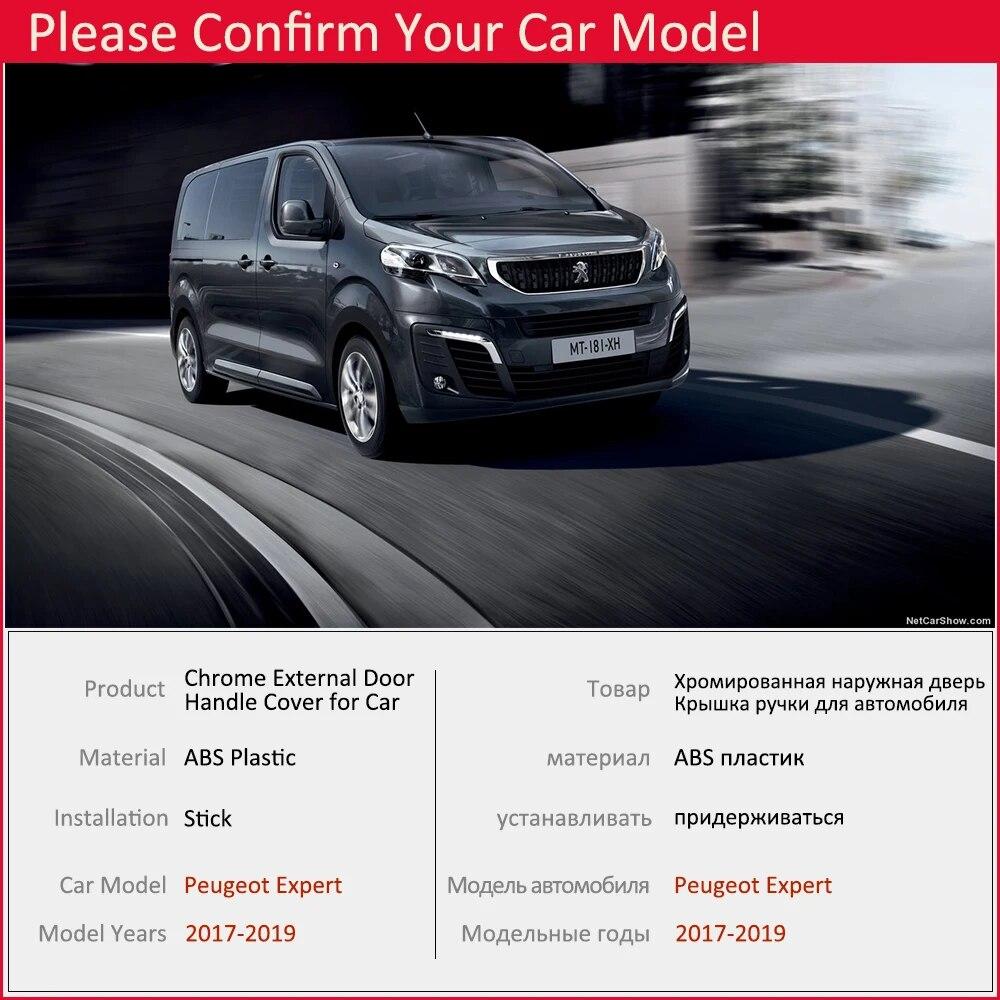 for Peugeot Expert Traveller 2017 2018  Luxuriou Chrome Door Handle Cover Trim Car Set Car Cap Styling Stickers Accessories