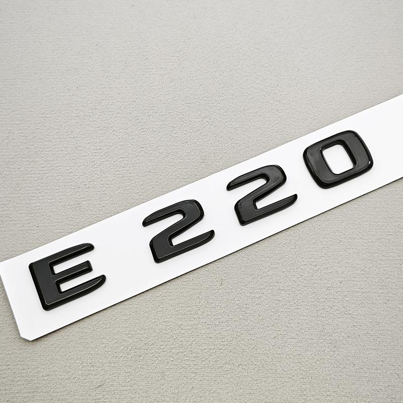3D ABS Black Chrome Car Letters Logo E200 E220 E300 E320 E400 Emblem Rear Trunk Badge Decals For Mercedes Benz W213 W212 W211