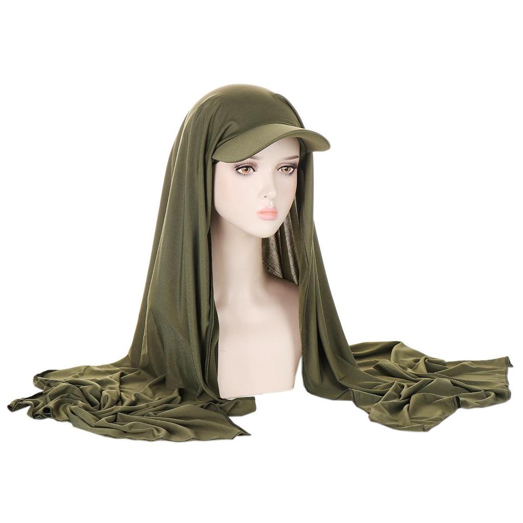 Solid Color Women's Versatile Scarf Hat - Middle East Hijab Style