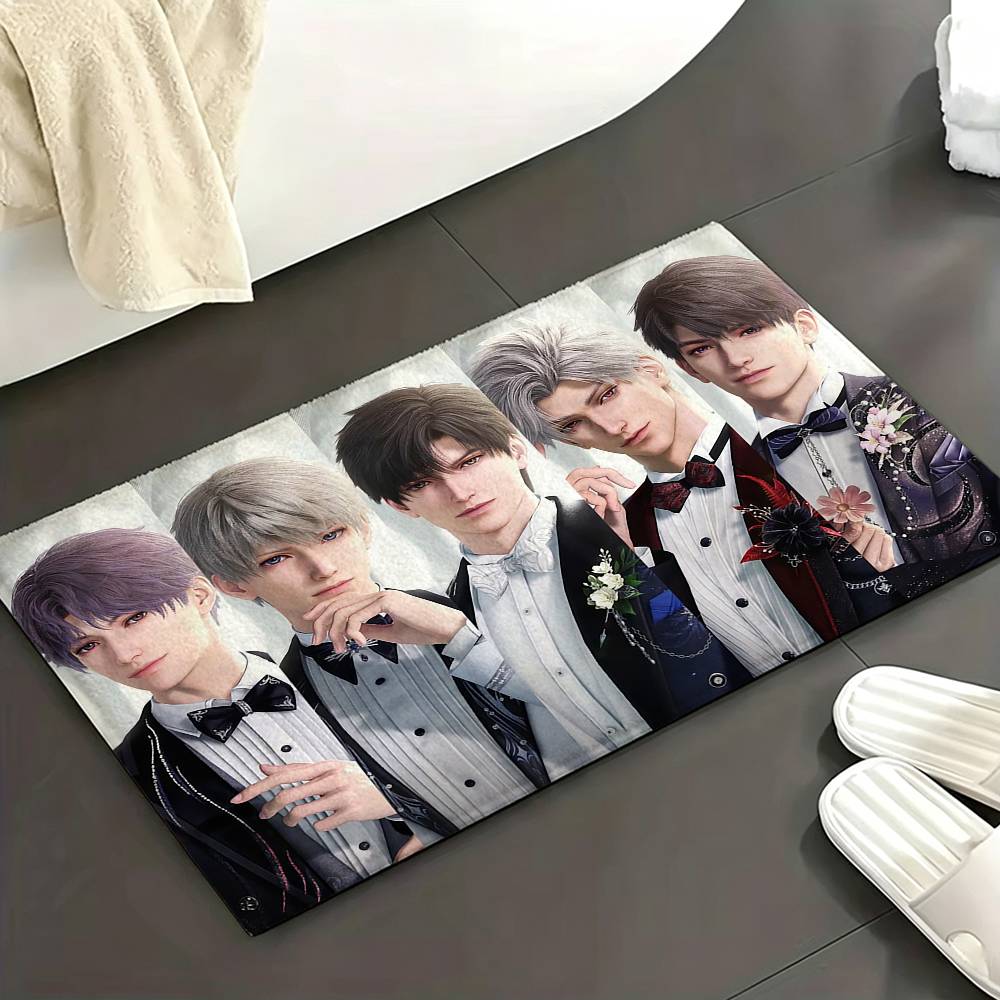 Game L-Love and D-Deepspace Floor Mat Soft Non Slip for Entry Door Bathroom Indoor Home Decorative Carpet