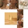 Gold Plated Natural Stone Earrings With Trendy Fringe And Chain Elements