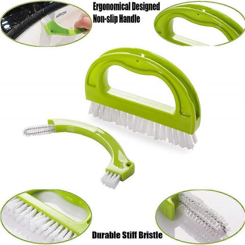 Tile Joint Brush 4 in 1 Joint Scrubber Multifunction Kitchen Bathroom Cleaning Brush Grout Mould Cleaner Brush Green  -Yx