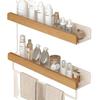 Solid Wood Cream Wall-Mounted Bathroom Storage Rack