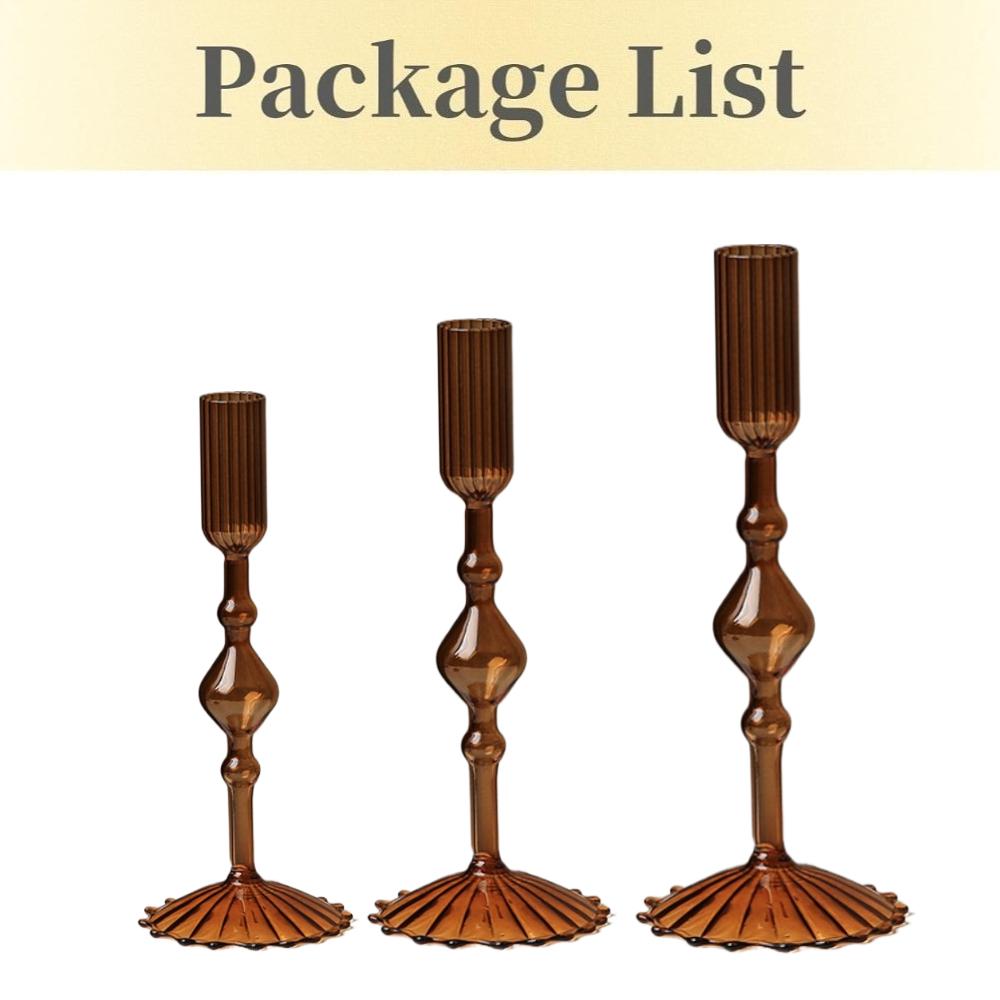 3pcs Nordic Style Minimalist Glass Candle Holder Colorful High Footed Candlestick Creative Living Room Wedding Decoration