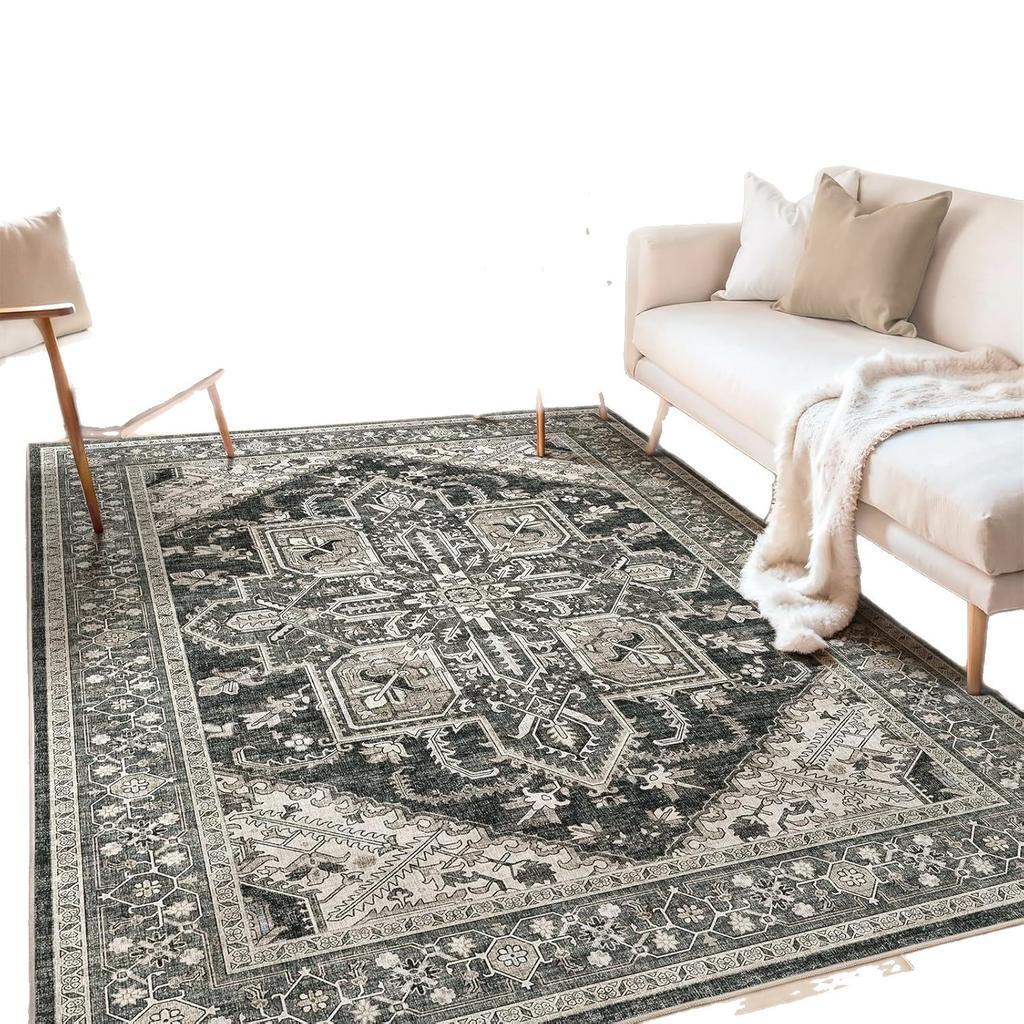 Crystal Velvet Carpet Living Room Bedroom Ethnic Style Dirt-Resistant Retro Floor Mat Nordic Non-Slip And Dust-Proof Floor Mat