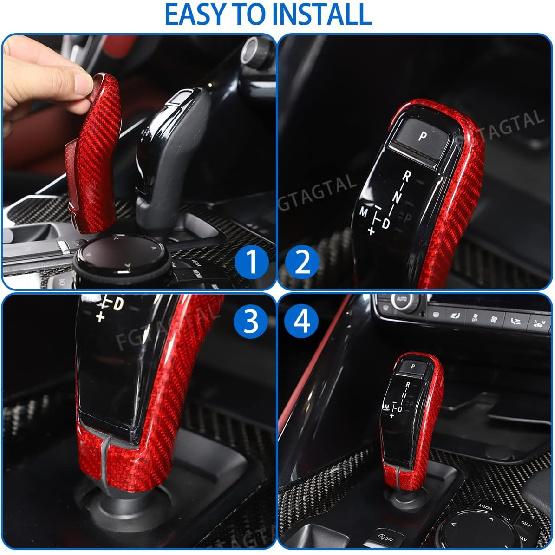 Real Carbon Fiber Gear Shifter Head Cover Fit for Toyot@ Supr@ GR A90 A91 MK5 2019-2024, Gear Shift Knob Cover Interior Gear Shifter Head Decoration