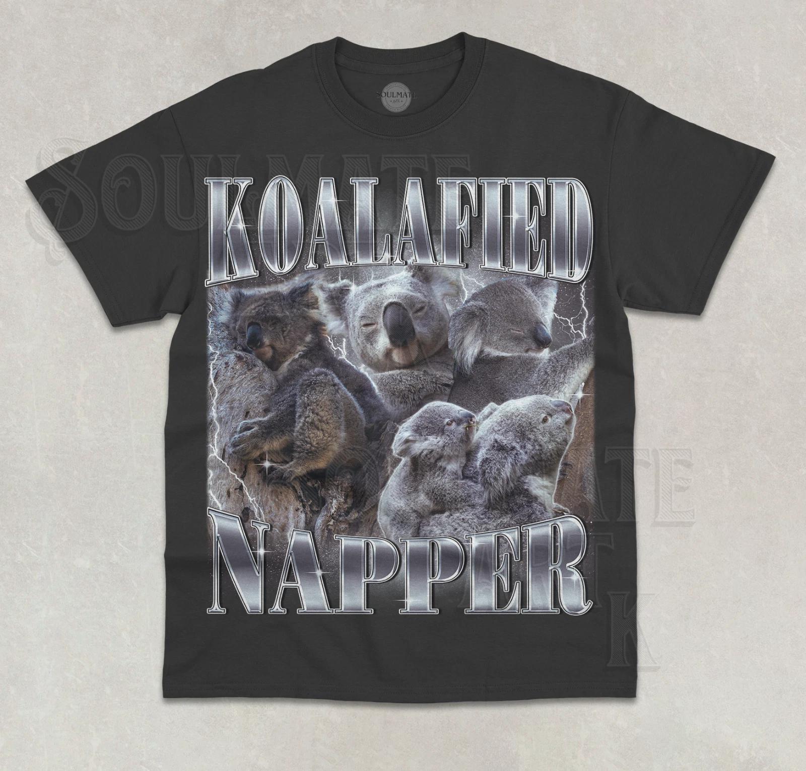 Koalified Napper T-Shirt Funny Meme Animal Koala Cute Graphic Bootleg Shirt M