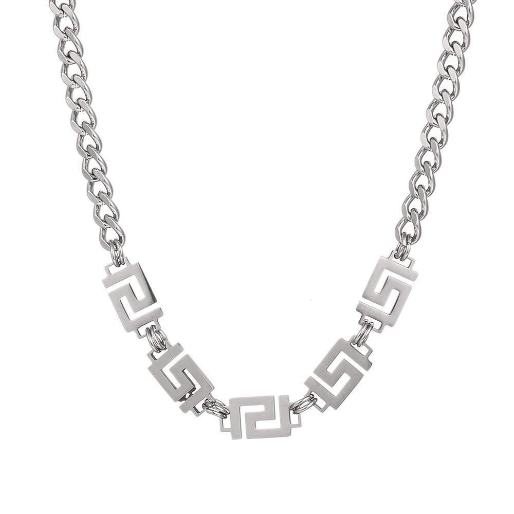 Minimalist Geometric Shape Necklace In Titanium Steel For Men And Women With Modern Design
