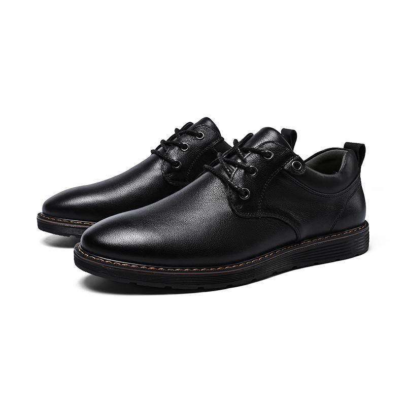 Spring new business casual leather shoes breathable black leather comfortable soft-soled shoes