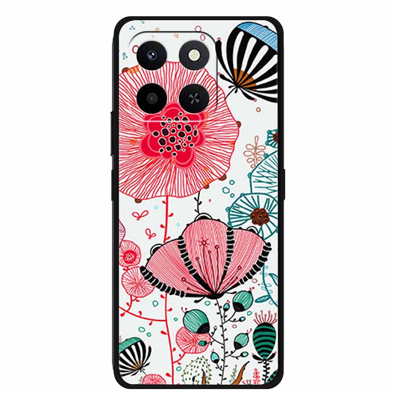 For Honor X7d 4G 5G 3D Flower Case Soft Silicone Bumper Emboss Phone Cover For Honor Play 10T 400 Smart 4G 5G Back Protector Bag