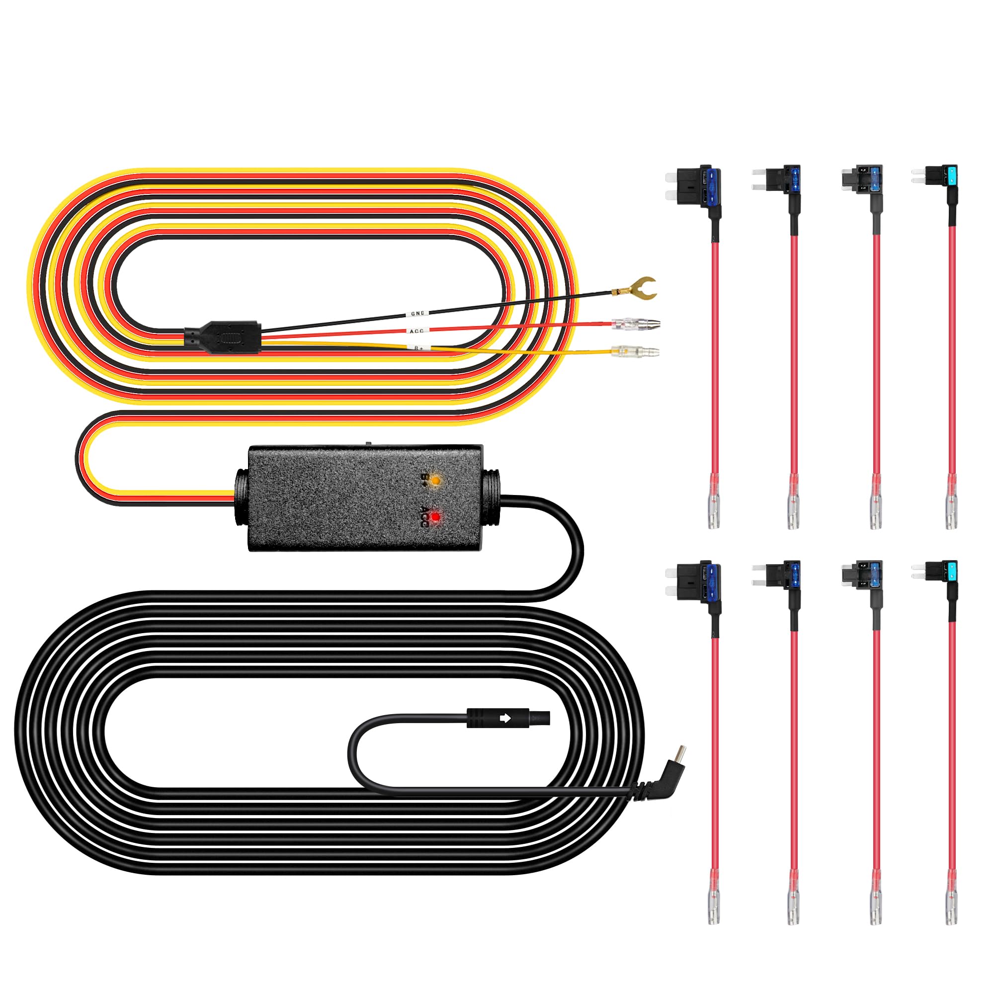 

Duo exclusive step-down cable for drive recorders, direct connection cord for parking monitoring, 12V/24V compatible, parking monitoring power cable