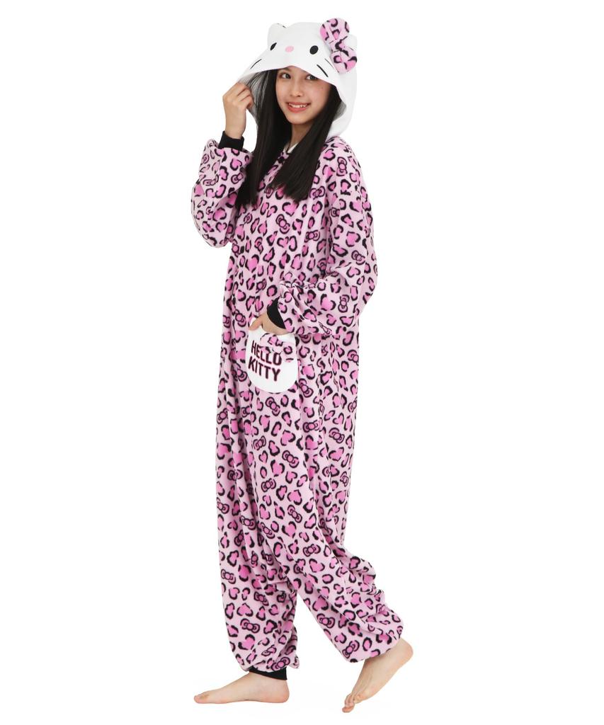 [SAZAC] Character Fleece Kigurumi, One Size Fits All, Sanrio Leopard Kitty