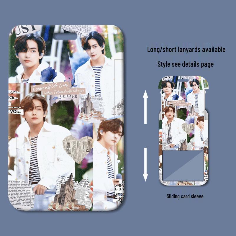 Kim Taehyung Sliding Plastic ID & Badge Holder for Students/Work/Bus Access