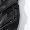 European and American Women's Faux Leather Fashion Trench Coat Jacket