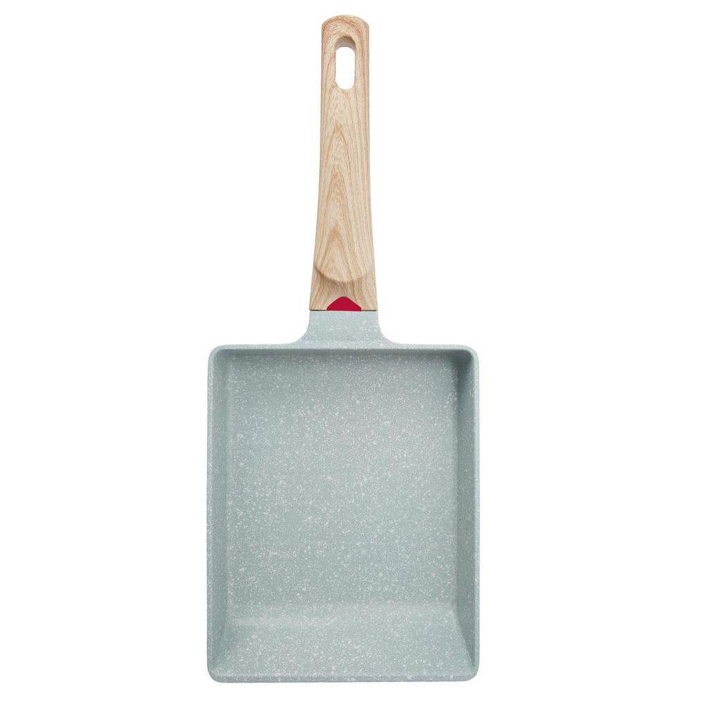 Mini Frying Pan Green Square Non Stick Aluminum Alloy Evenly Heated Egg Frying Pan for Home