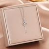 Women's Silver Titanium Steel Necklace with Micro-Inlaid Zircon - Elegant, Durable Clavicle Chain Jewelry