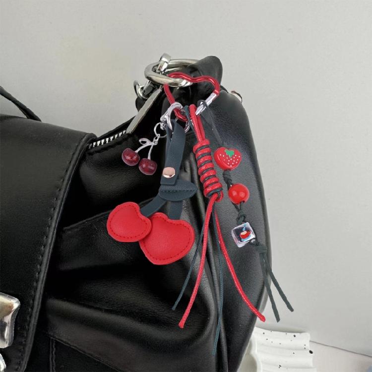 Einzigartiger Kirschanhänger zur Dekoration von Rucksäcken und Taschen Künstlerische Seildetails Schlüsselanhänger für Geburtstag Jahrestag Valentinstag
